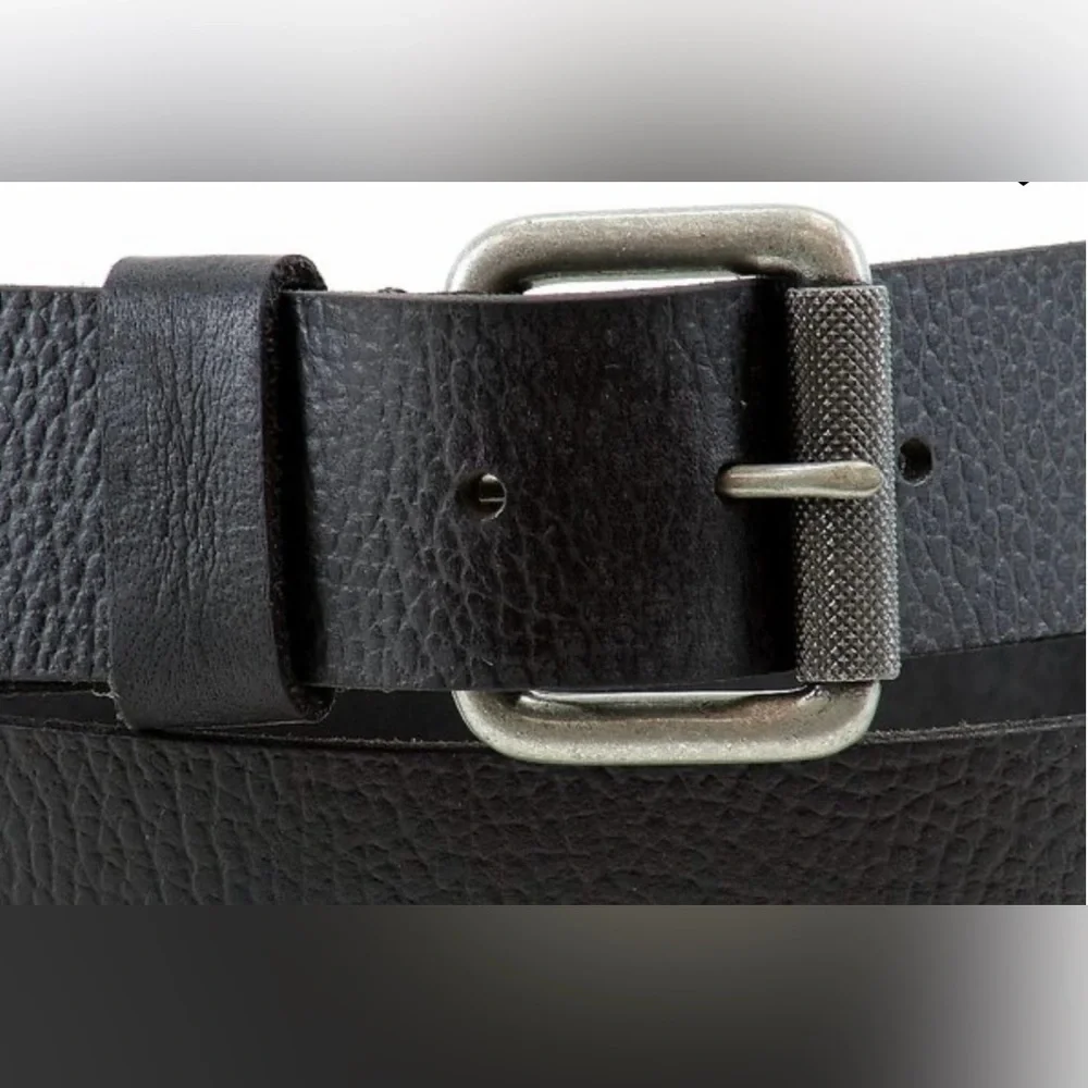 Timberland Men’s Pebble Leather Belt Distressed Silver Tone Buckle Size 38